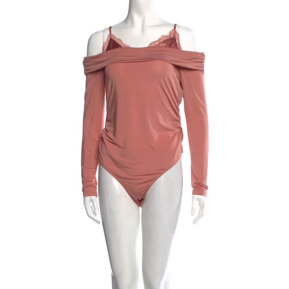 Pink Lace Bodysuit Top Long Sleeve- NWT